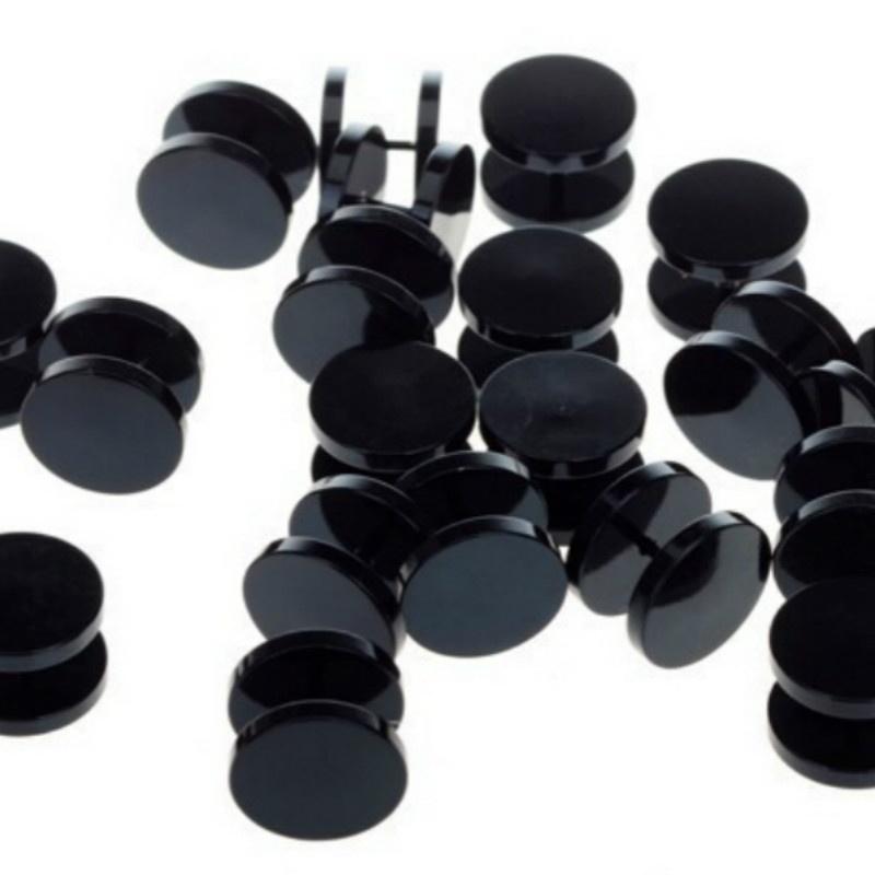 5 paires/Ensemble Faux Écarteurs d'Oreille en Acier Inoxydable Noir Jauge Bijou de Corps Piercing Boucle d'Oreille pour Hommes