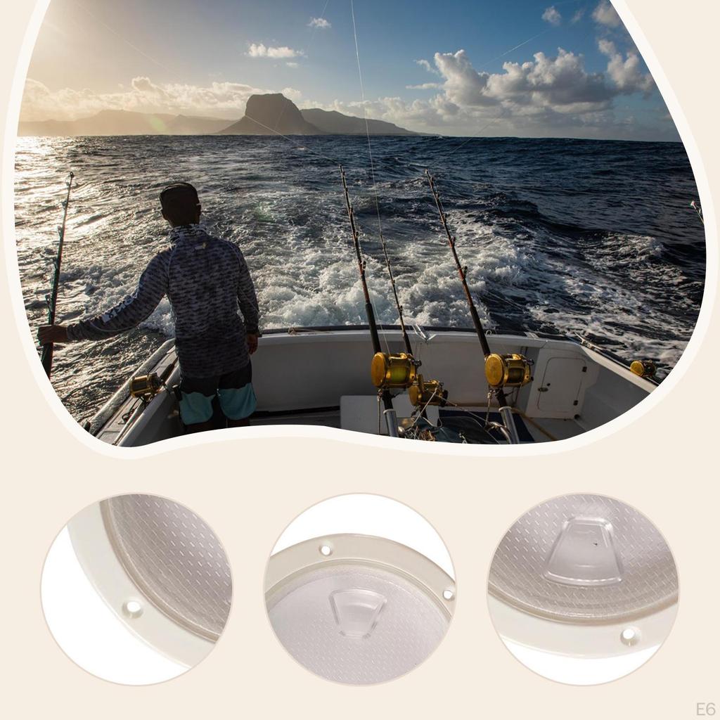 Boat Deck Plate Cover Circular Non Slip Fittings Spare Parts Sturdy Marine Accessory Clear