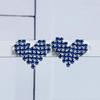 Korean Style Luxurious Heart Diamond Silver Stud Earrings for Women