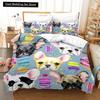 Cartoon Dog King Queen Duvet Cover Lovely Illustrated Pet Puppy bedding set  Animal Quilt Cover 2/3pcs Polyester Comforter Cover