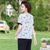 Elegant Middle-Aged Women's Summer Short-Sleeve Two-Piece Set