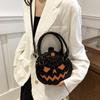 Halloween Crossbody Bag Fashion Contrasting Color Women's Bag Funny Pumpkin Bag Creative Splicing PU Shoulder Bag