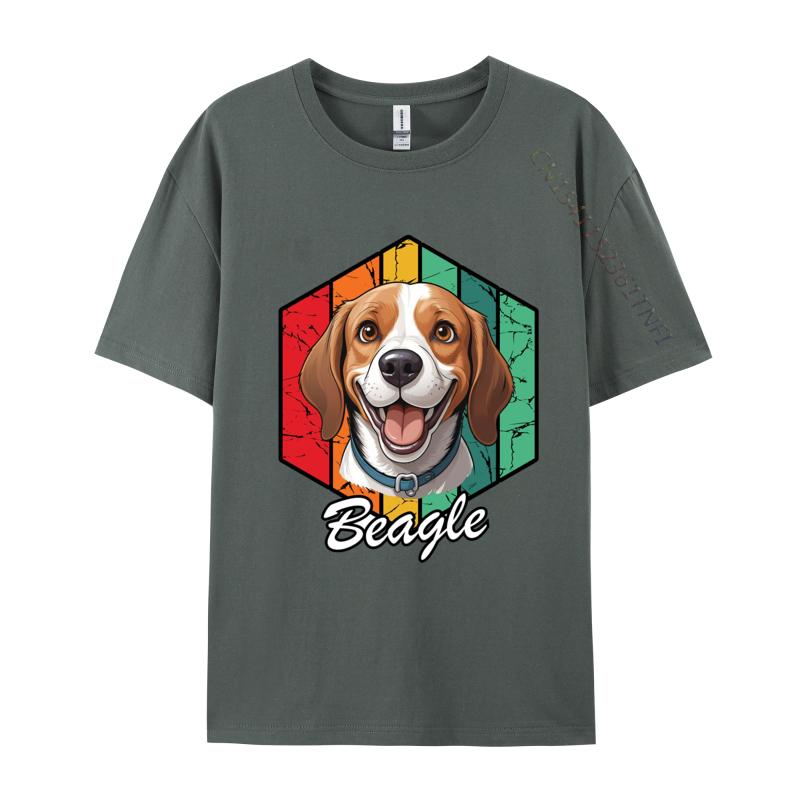 Beagle Retro TShirt 3D Style Cotton Men Tops T Shirt Smiling Beagle Dog Print Fitted T Shirt Mens Tees Custom