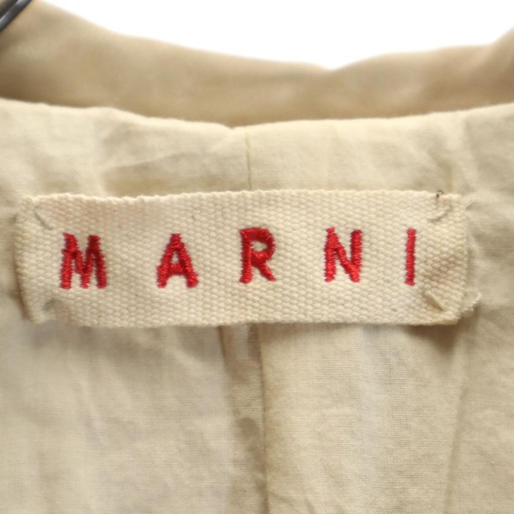 Marni Genuine Leather Leather Coat 42 Beige Women Used
