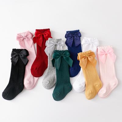 0-7Years Baumwolle Kinder Mädchen Socken Mit Bögen Kniehohe Kinder Prinzessin Socken Für Mädchen Kleinkind Baby Lange Socke Herbst Neue