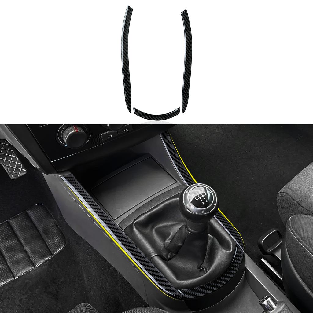 YJTX6 Für SEAT Cordoba Ibiza 6L (2002-2009) Auto Schaltknauf Abdeckung Verkleidung Kohlefaser Innenraum Aufkleber. Armaturenbrett Geschwindigkeitsanzeige Panel
