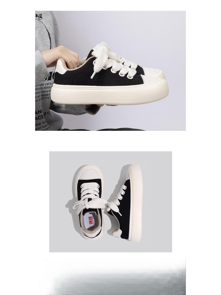 Men's 2025 Thick-Soled Canvas Shoes: Trendy, Height-Increasing Casual Shoes for Spring and Autumn.