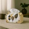 1pc Luxury Decorative Tissue Holder for Ramadan | Hanging Golden Crescent Lantern for Home, Parties, Car, Kitchen & Bathroom - Everyday Tissue Box, Pe