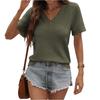 Women's Casual And Fashionable V,neck Lace Patchwork Short Sleeved Top