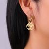Vintage Life of Tree Pendants Hoop Earrings For Women Female Stainless Steel Earrings Trend Golden Charm Jewelry Pendientes