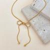 eManco Stainless Steel Bow Necklace Tarnish Free Fashion Zircon for Women High Quality Accessories Gift