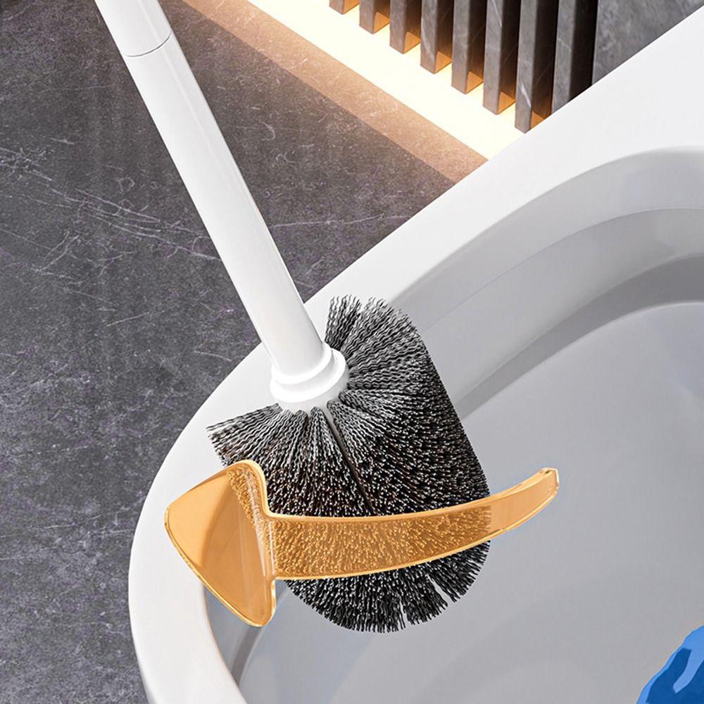 Wall-Mounted Cartoon Swan Toilet Brush With Base White Grey Cleaning Tool Soft Rubber Brush Head All-Round Cleaning