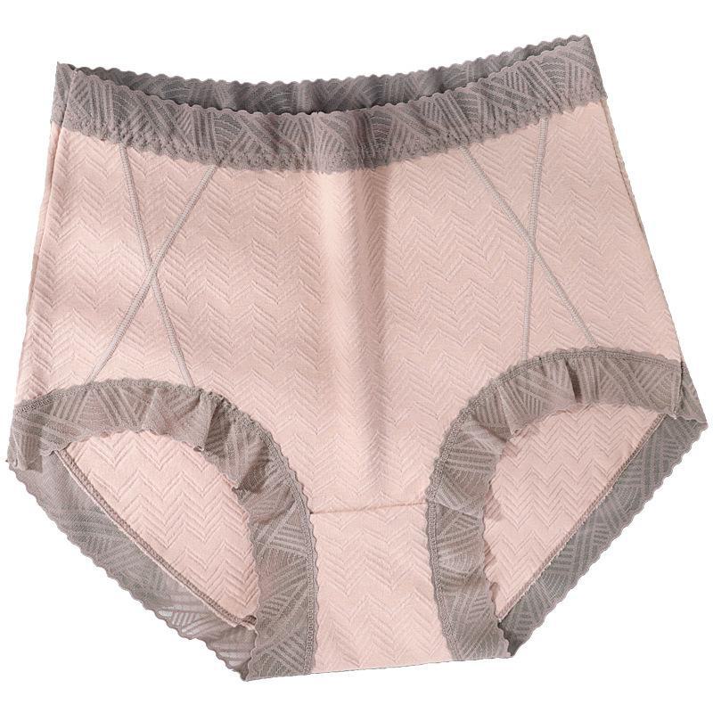 Dam Storlek Plus Ren Bomull Spets Hög Midja Underkläder - 90 kg, Sommarstil