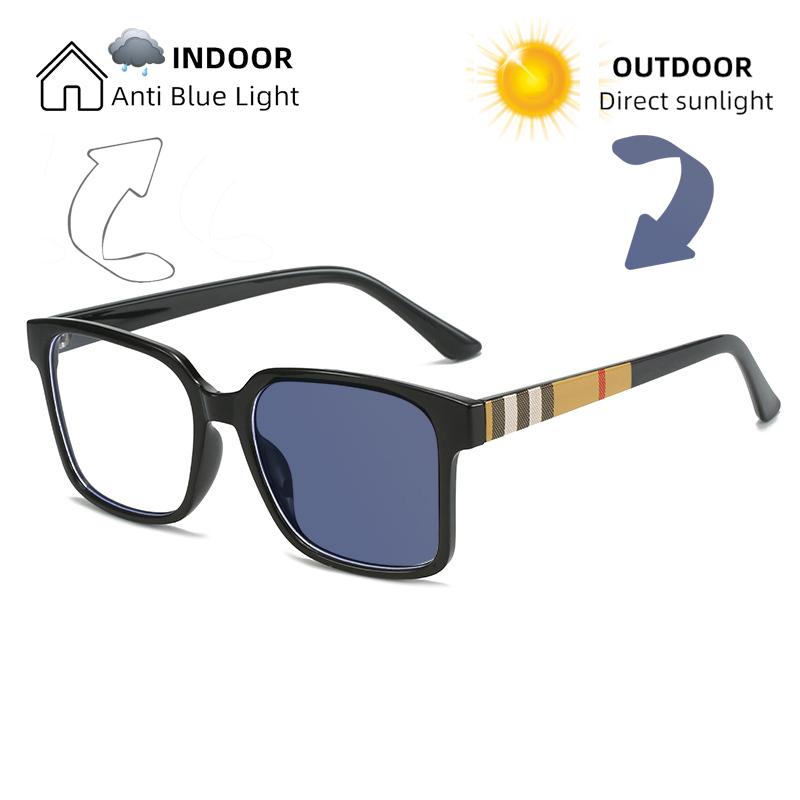Retro Square Optical Eyeglasses Frames Designer Women Anti Blue Light Photochromic Reading Glasses 0 To +6