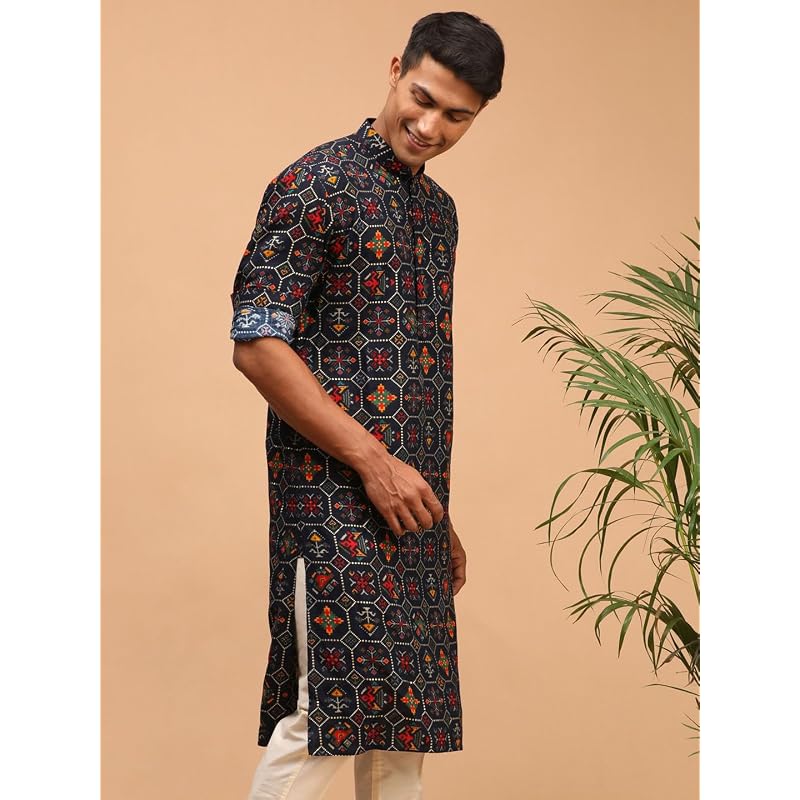 VASTRAMAY Mens Cotton Blend Kurta Elegant Ethnic Wear for Weddings & Festive Celebrations