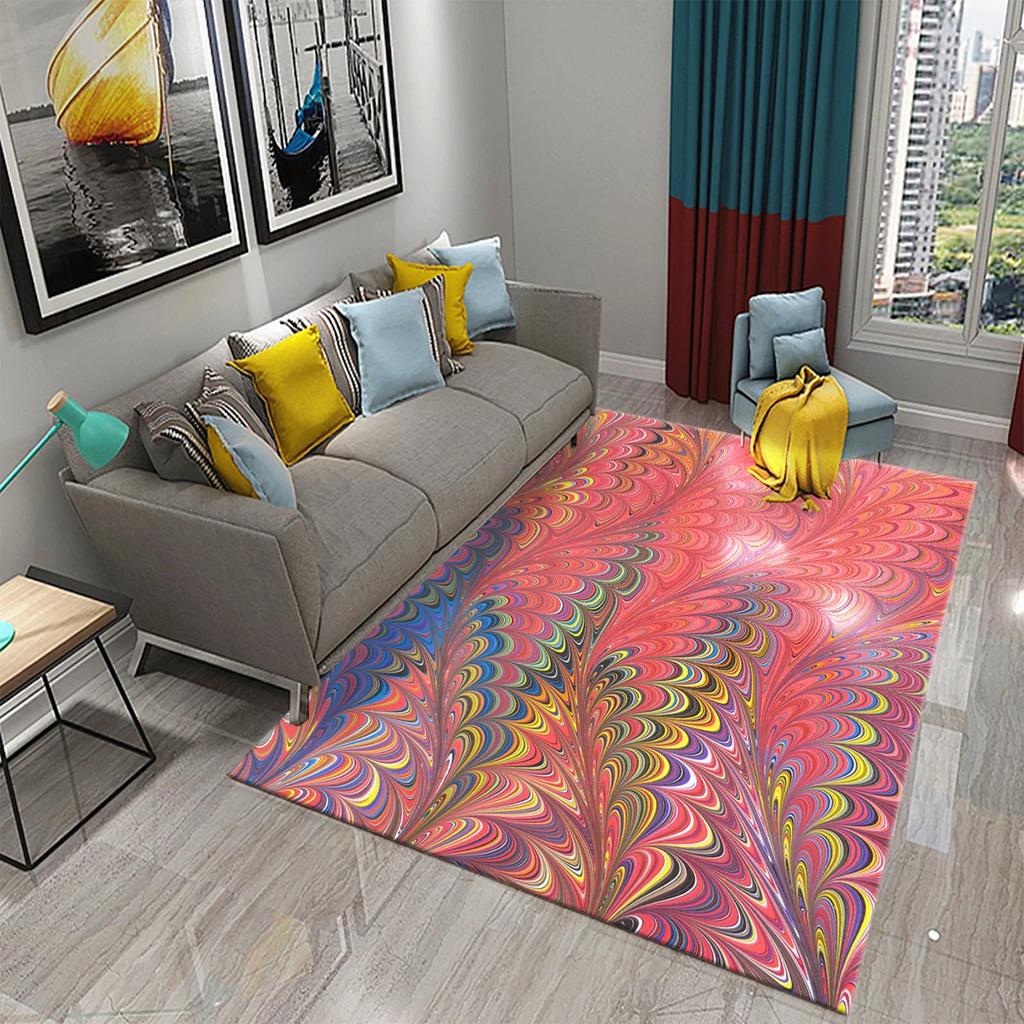 Colorful Marbling Carpet for Bedroom Bathroom Living Room Entryway Rug Non-Slip Rug Floor Carpet Kitchen Entry Rug Home Decor