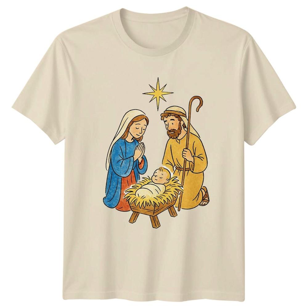 Nativity Scene Christmas Holidays Unisexs TShirt Unisexs Tee Graphic Unisex Apparel