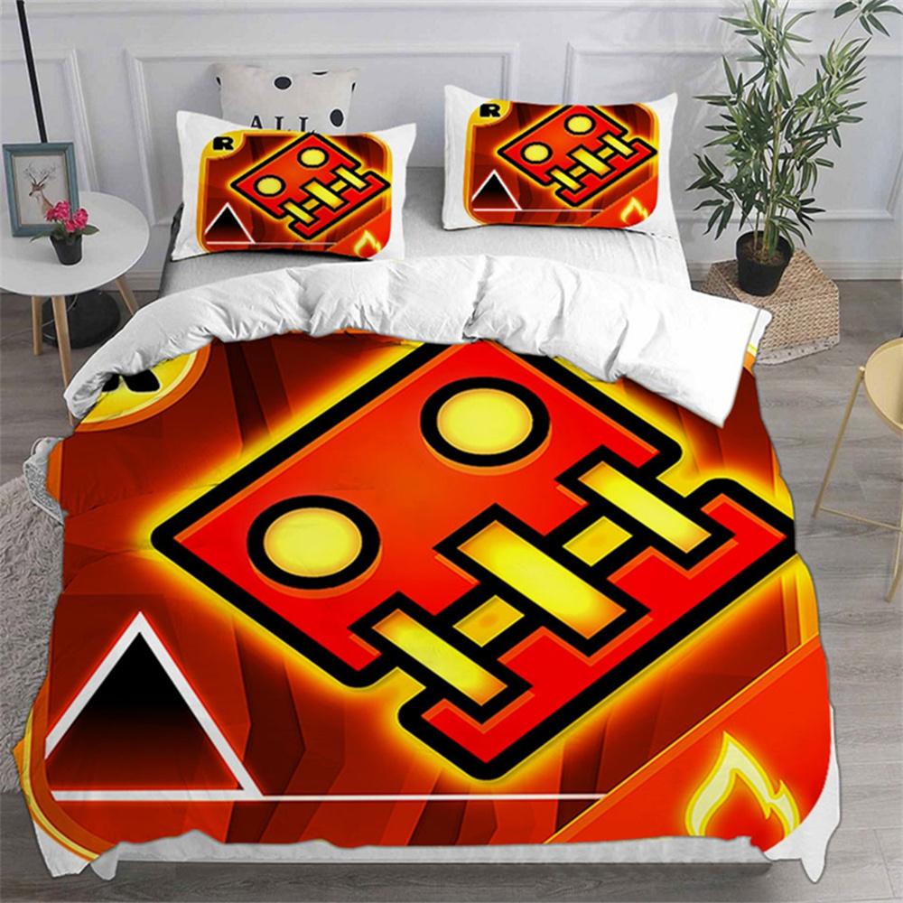 3D Geometry Dash Bedding Sets Comforter Quilt Bed Cover Duvet Cover Pillow Case 2-3 Pieces Sets Bedroom Decoration Home Textiles