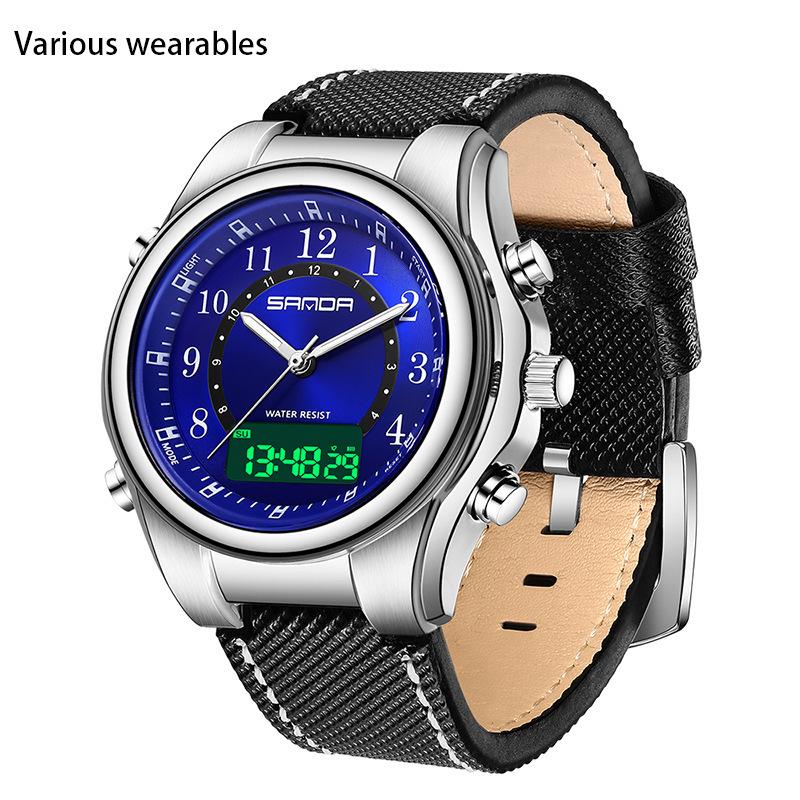 Steel Band Electronic Watch Multifunctional Men's Electronic Watch Waterproof Alarm Clock Watch