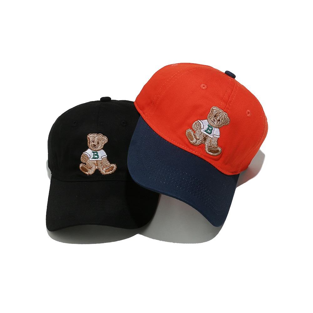 Unisex Cotton Baseball Cap With Lovely Bear Embroidery Outdoor Sports Dad Hat Adjustable for Men And Women