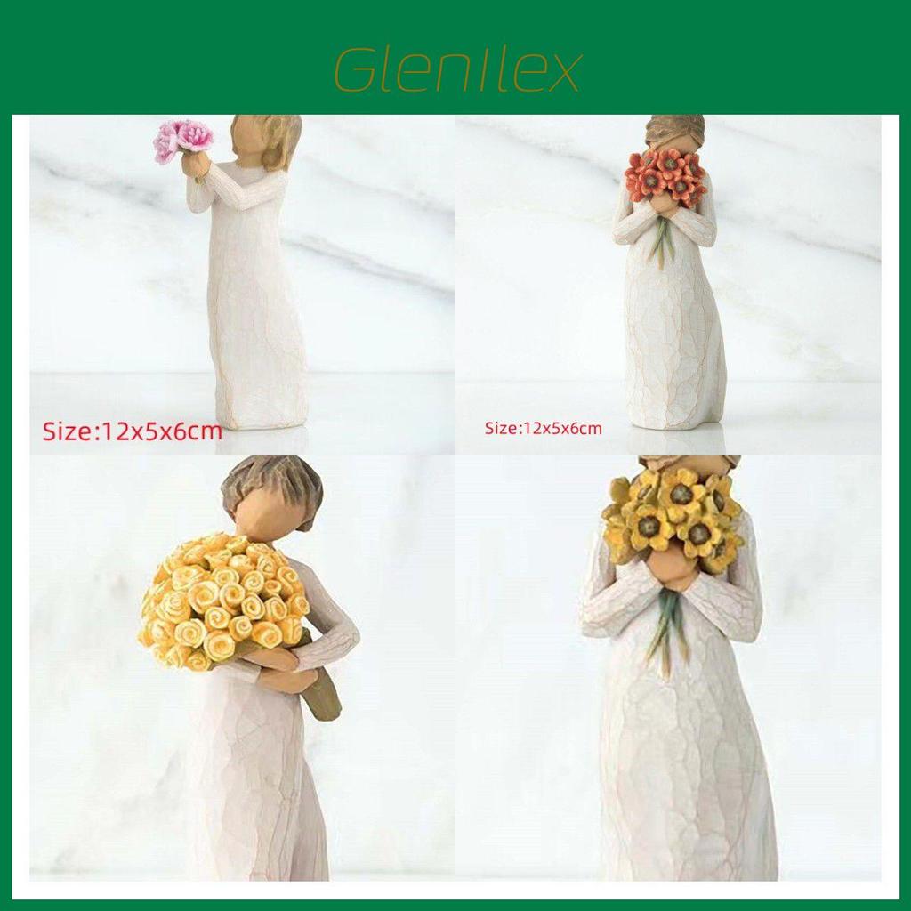 Beautiful Intimate Decoration Imitation Wood Resin Crafts Lovers' Ornaments