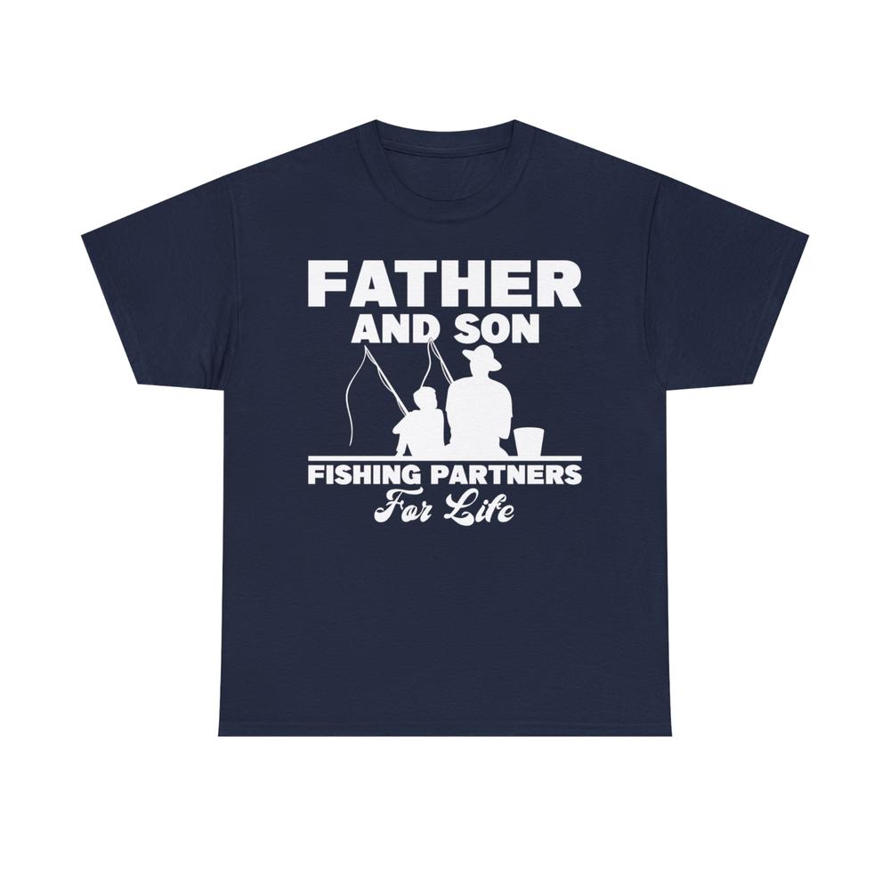 Fathers Day TShirt Father And Son Fishing Partners For Life Unisex Gift Tee Top S