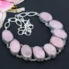 Rose Quartz Gemstone Handmade 925 Sterling Silver Jewelry Necklace 18" KG-1657