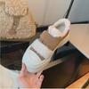 Women's Cowhide Grape Fur Velcro Thick Sole Velvet-Lined Warm Biscuit Shoes