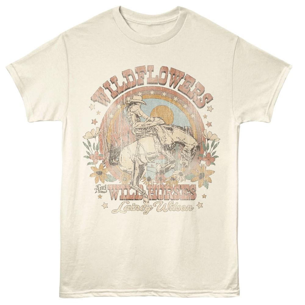 Lainey Wilson Distressed Wild Flowers Wild Horses Men T Shirt Country Music XXL