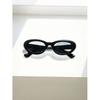 Daiso [uv Protection Up To 99 ] Oval Sunglasses Black
