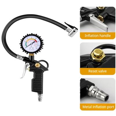 Lastik Basınç Göstergesi, 220 PSI Araba Lastik Basıncı, Şişirici, Gaz Kompresörü, Arabalar, Bisikletler, Motosikletler, Kamyonlar vb. İçin Şişirici Kol Kontrol Cihazı
