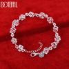 925 Sterling Silver AAA Zircon Square Bracelet Wedding Gift Jewelry