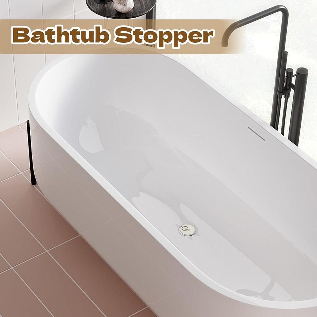 Luomorgo 2 Pack Rubber Drain Stopper - Fits 1-3/4 Inch to 1-7/8 Inch Leak-Proof Plugs for Bathtub & Kitchen Sink, Heavy Duty Bath Tub Seal with