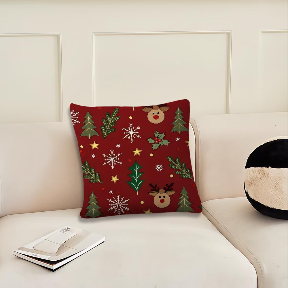 Christmas Cartoon Deer Cute cushion cover Pillow Cover Decoration Room Home Sofa living Office Car Nordic Simplicity