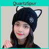 Knitted Hat Woolen Ears Kitten Womens Autumn And Winter Plus Cashmere To Keep Warm Japanese Allmatch Cute