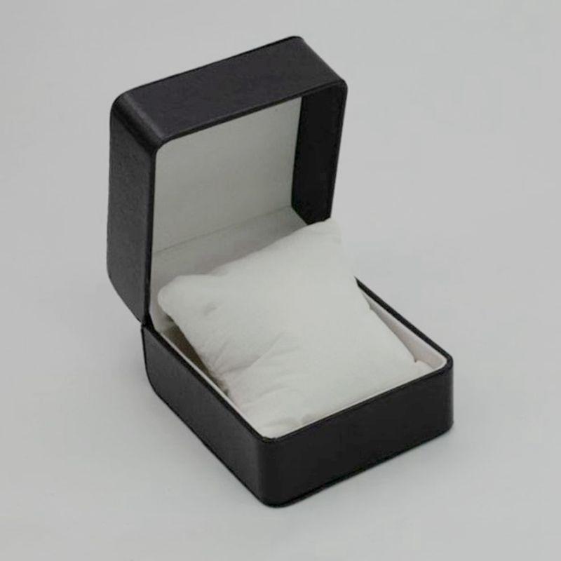 Rounded Corner PU Leather Single Watch Storage Box with Threaded Flip Cover
