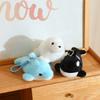 10/18cm Marine Animal Plush Pendant Stuffed Purple Dolphin Killer Whale Shark Seal Keyring with Loop Small Plushie for Bag Gift