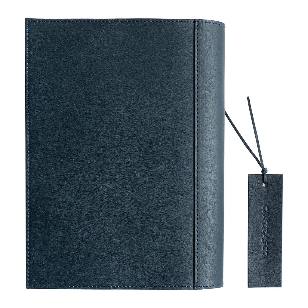 C&L TRASCO A5 Book Cover "Japanese Artisan Finish Zeaba Antibacterial" with Bookmark, Night Blue