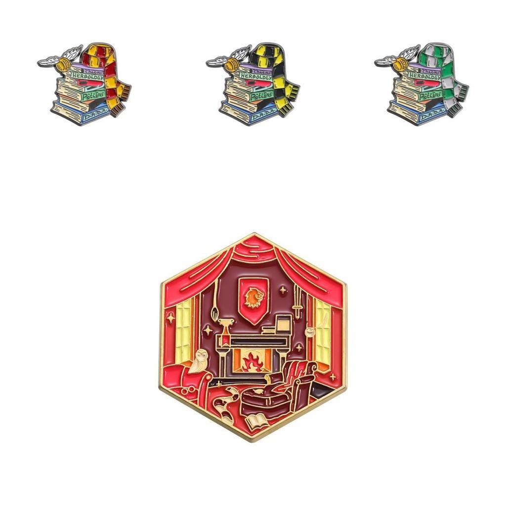 Unique Colorful And Cartoon Character Badge Set For Magical Academy Fans Brooches Stylish