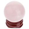 1Pcs Crystal Ball Decor Pink Delicate Powder Crystal Elegant Design Wooden Base Bedroom Living Room Office Ornament