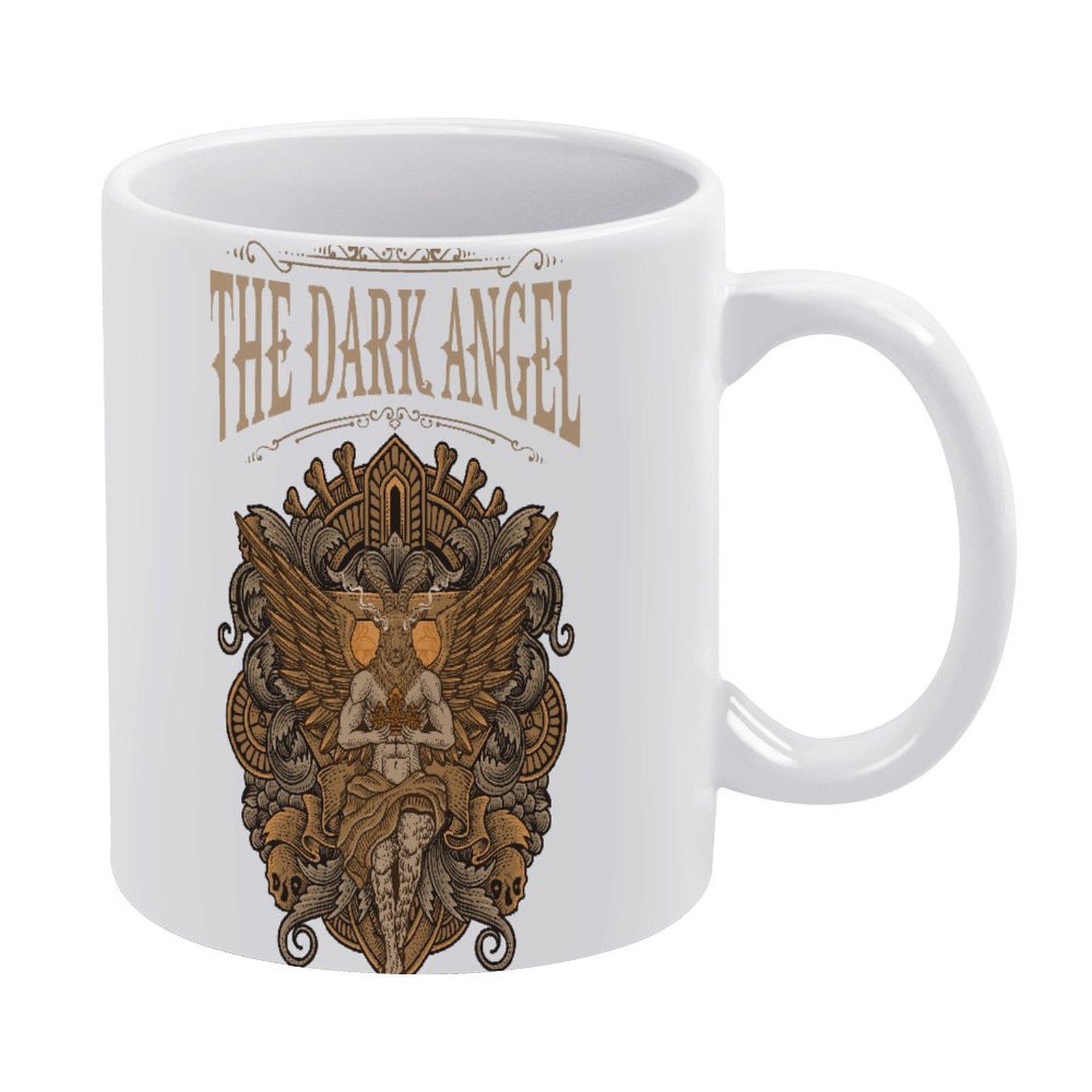 

11oz White Ceramic Cup with Smooth Grip and Double-Sided Print, Heat-Resistant and Ideal for Daily Home or Office Use белый