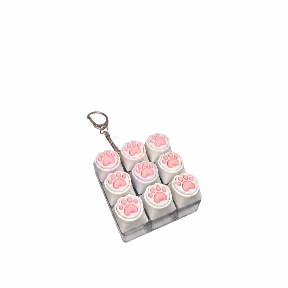 Luminated Button Cat Mechanical Keyboard Keyring Cat Paw Button Keycap Keychain  Boys