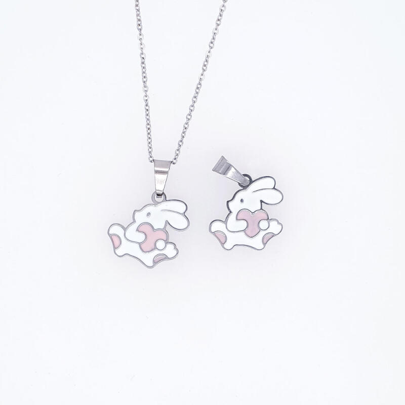 Surgical Steel Rabbit Pendant Triangle Ring Accessory