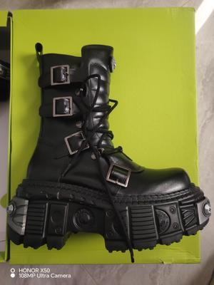 Retro Spanish Motorcycle All-Match Platform Bootie Men's and Women's Same Heavy Metal Punk Boots