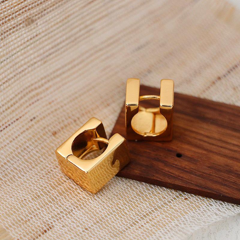 Square Geometric Korean Hip Hop Earrings - Trendy & Versatile for Women