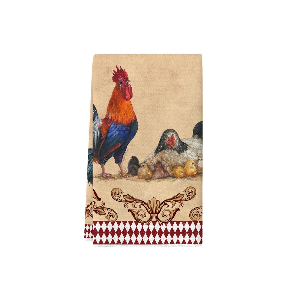 4pcs Christmas Towels - Farmhouse Style Kitchen Dish Cloths and Towels - Vintage style, classic colors, soft polyester, absorben