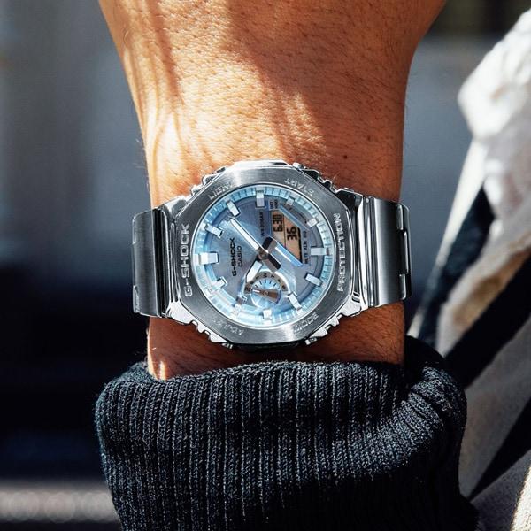 Casio Orologio da uomo G-SHOCK GM-2110D-2AJF [modello combinato analogico digitale G-SHOCK] rotondo argento