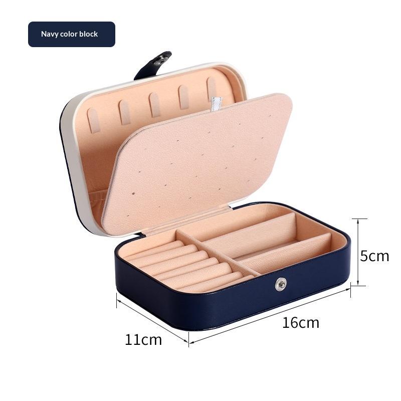 Portable Jewelry Storage Box Travel Organizer Jewelry Case Leather Storage Earrings Necklace Ring Jewelry Organizer Display