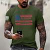 Men's Fashion Casual Short Sleeve Round Neck Independence Day Flag T-Shirt Top