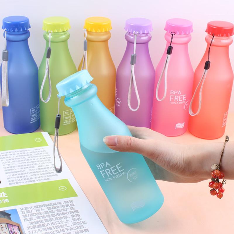 550ML Candy Color BPA Free Water Bottles Leak-proof Drinking Cup Kettle Outdoor Sports Water Bottle for Travel Running Camping